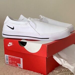 Nike Court Legacy White Slip On Shoes Women's Size 10